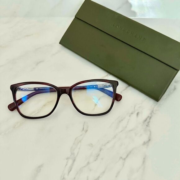 Longchamp Women’s Roseau Bamboo Purple Eyeglasses - Picture 1 of 5